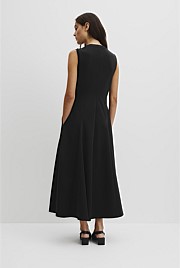 Panel Zip Neck Ponte Dress