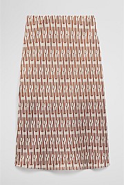 Print Bias Midi Skirt