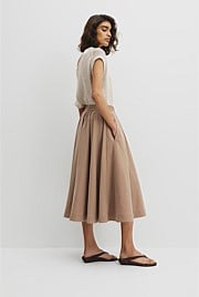 Parachute Midi Zip Skirt