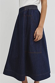 Soft Denim Cargo Skirt