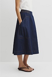 Soft Denim Cargo Skirt