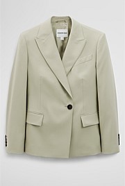 Wool Blend Wrap Blazer