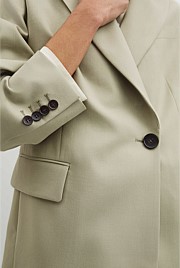Wool Blend Wrap Blazer