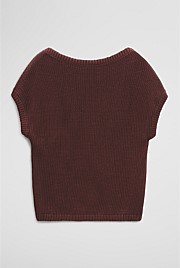 Organically Grown Cotton Asymmetric Tape Knit T-Shirt