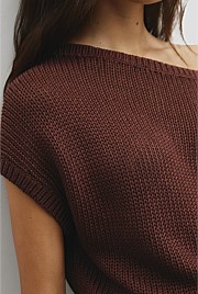 Organically Grown Cotton Asymmetric Tape Knit T-Shirt