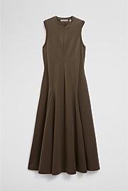 Panel Zip Neck Ponte Dress