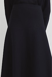 Fluted Knit Midi Skirt