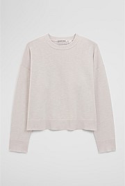 Cotton Linen Crew Neck Knit