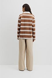 Australian Cotton Stripe Rugby Polo Sweat