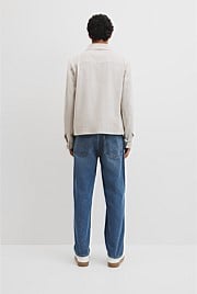 Linen Cotton Blend Button Jacket