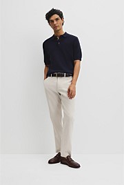 Short Sleeve Good Earth Cotton Pique Knit Polo
