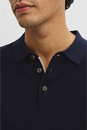 Short Sleeve Good Earth Cotton Pique Knit Polo