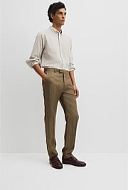 Regular Fit Tapered Linen Pant