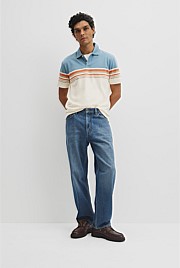 Australian Cotton Short Sleeve Engineered Button Polo