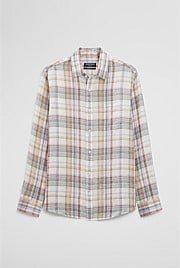 Regular Fit Linen Check Shirt
