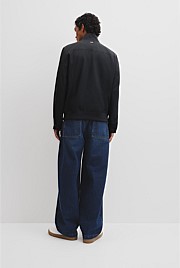 Cotton Nylon Funnel Neck Jacket