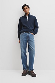 Half Zip Texture Sweatshirt