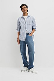 Regular Fit Linen Stripe Shirt