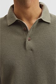 Short Sleeve Good Earth Cotton Pique Knit Polo