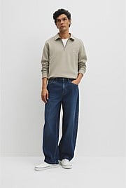 Australian Cotton Long Sleeve Folded Collar Sweat