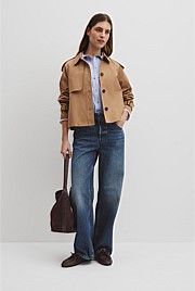 Crop Swing Trench Jacket