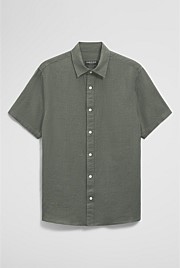 Regular Fit Short Sleeve Linen Shirt
