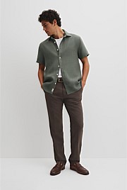 Regular Fit Short Sleeve Linen Shirt