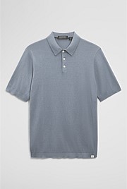 Australian Cotton Blend Silk Button Polo