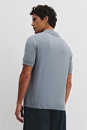 Australian Cotton Blend Silk Button Polo