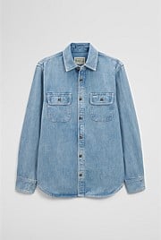Long Sleeve Regular Workwear Denim Over-Shirt