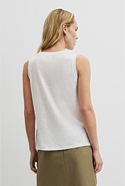 Linen Boat Neck Tank