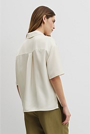 Short Sleeve Washable Silk Shirt