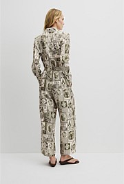 Print Washable Silk Pant
