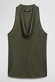 V-Neck Wool Drape Top