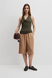V-Neck Wool Drape Top