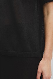 Fine Mesh Knit T-Shirt