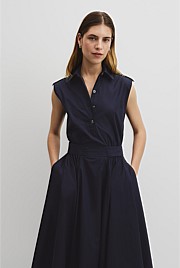 Australian Cotton Fit-and-Flare Midi Dress