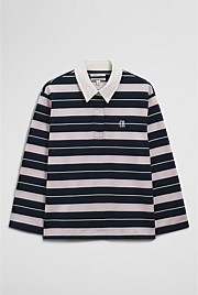Australian Cotton Stripe Rugby Polo Sweat