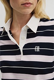 Australian Cotton Stripe Rugby Polo Sweat