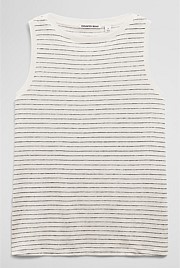 Stripe Linen Boat Neck Tank