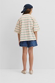 Teen Short Sleeve Oversized Stripe T-Shirt