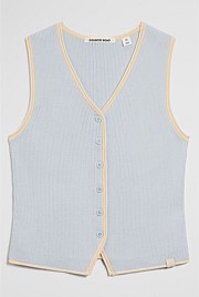 Teen Sleeveless Button Through Knit