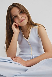 Teen Sleeveless Button Through Knit