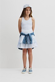 Teen Australian Cotton Blend Sleeveless Knit Woven Dress