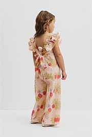 Short Sleeve Printed Jumpsuit