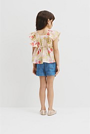 Short Sleeve Flutter Sleeve Top