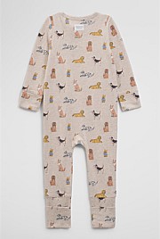 Organically Grown Cotton Jersey Print Jumpsuit