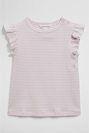 Australian Cotton Blend Short Sleeve Stripe Rib T-Shirt