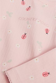 Organically Grown Cotton Blend Pointelle Frill Bodysuit