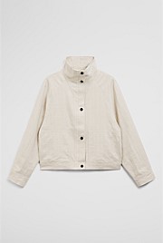 Linen Funnel Neck Jacket